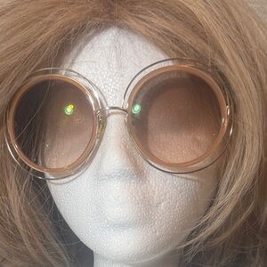 Chloe Tan Round Sunglasses